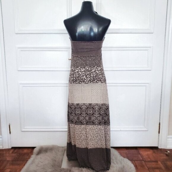 Vintage L.O.G.G Brown/Sandy Paisley Boho Maxi Dress - Picture 11 of 15
